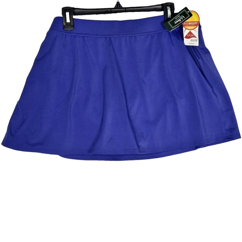 L.L. Bean UPF 50+ BeanSport Skirted Swimsuit Bottom 18 Reg Cobalt Blue Swim NWT